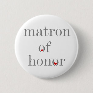 Badge Rond 5 Cm Dame de honneur grise des textes