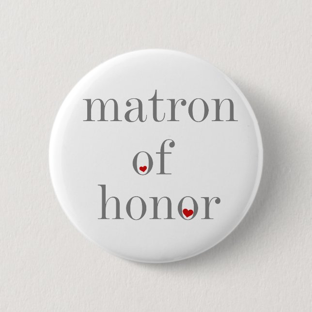 Badge Rond 5 Cm Dame de honneur grise des textes (Devant)