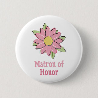 Badge Rond 5 Cm Dame de honneur rose de fleur