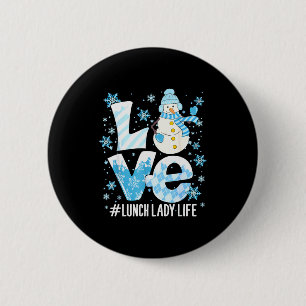 Badge Rond 5 Cm Dame du déjeuner d'hiver Amour Bonhomme de neige D