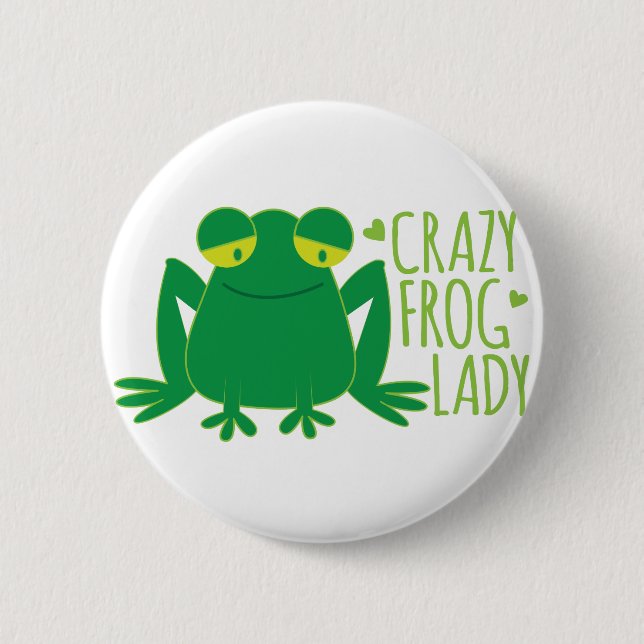 Badge Rond 5 Cm dame folle de grenouille (Devant)