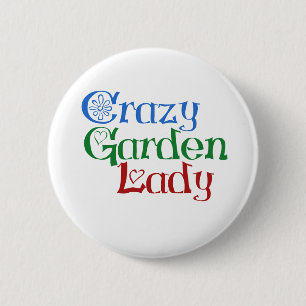 Badge Rond 5 Cm Dame folle du jardin