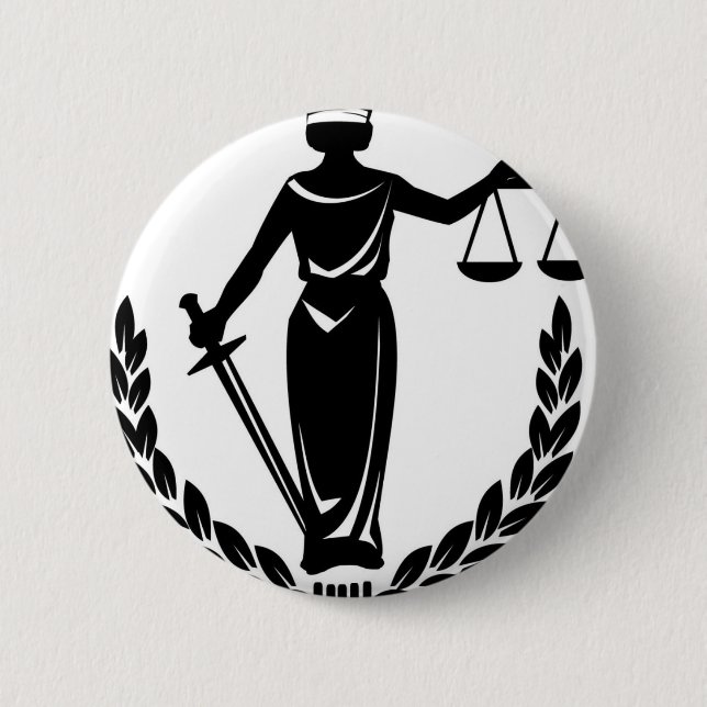 BADGE ROND 5 CM DAME JUSTICE CIE. (Devant)