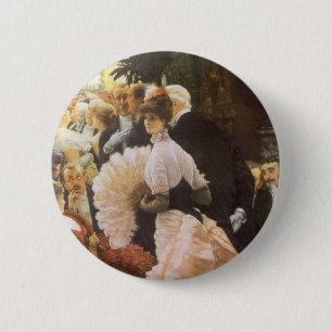 Badge Rond 5 Cm Dame politique par James Tissot, Victorien Vintage