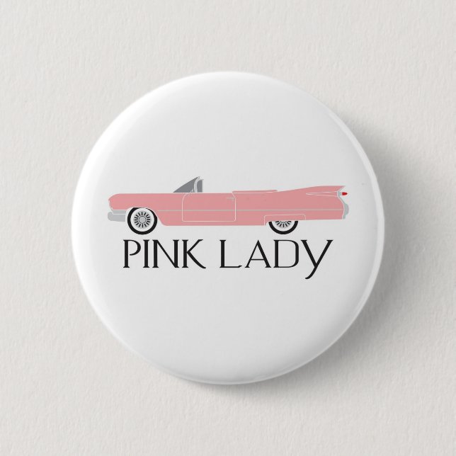 Badge Rond 5 Cm dame rose de chariot (Devant)
