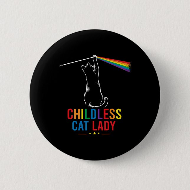 Badge Rond 5 Cm Dames De Chat Sans Enfant Pour Kamala 2024 (Devant)