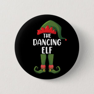 Badge Rond 5 Cm Dancing Elf Famille de jumelage Groupe Noël