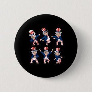 Badge Rond 5 Cm Dancing Oncle Sam 4 juillet Dance Challenge Garçon