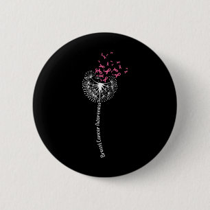 Badge Rond 5 Cm Dandelion Cancer du sein Guerrier de sensibilisati