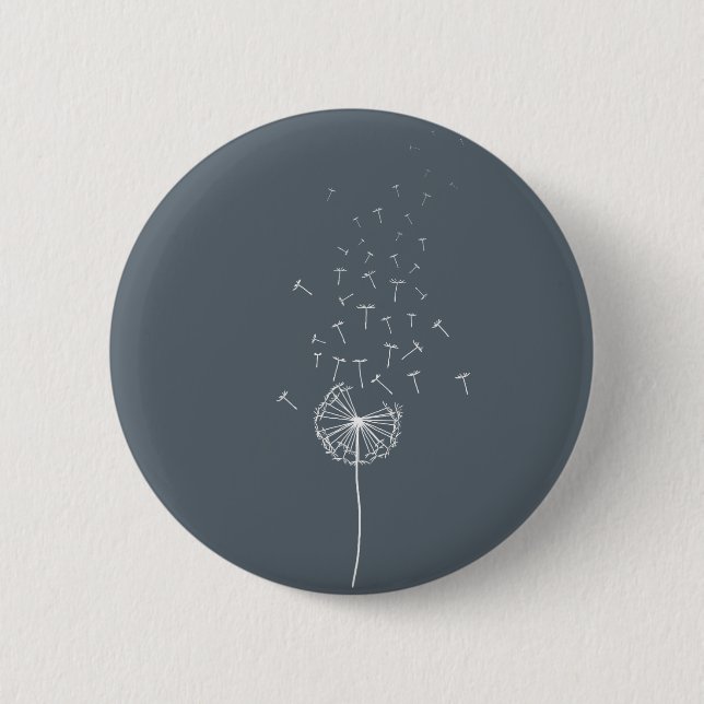 Badge Rond 5 Cm Dandelion encouragement design gris (Devant)