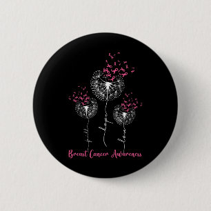 Badge Rond 5 Cm Dandelion Faith Hope Love Cancer du sein Sensibili