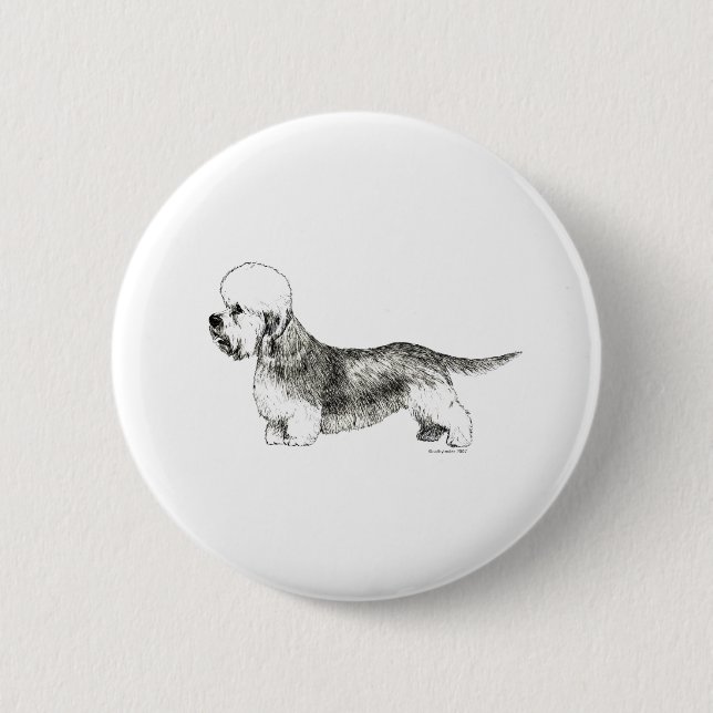 Badge Rond 5 Cm Dandie Dinmont Terrier (Devant)