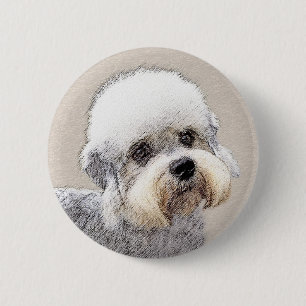 Badge Rond 5 Cm Dandie Dinmont Terrier Peinture Chien Art original