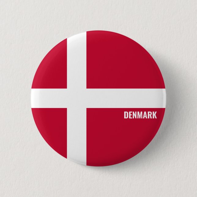Badge Rond 5 Cm Danemark Drapeau charmant patriotique (Devant)