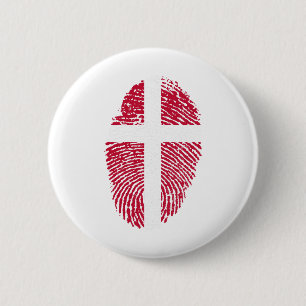 Badge Rond 5 Cm Danemark Drapeau Empreinte Pays Fierté