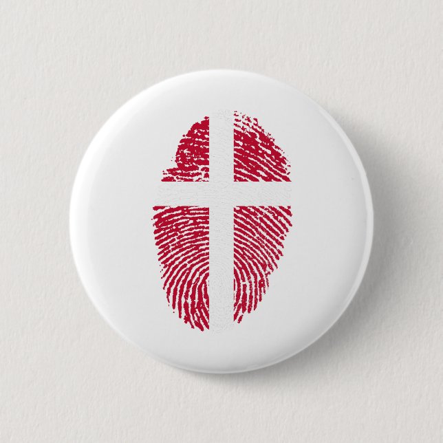 Badge Rond 5 Cm Danemark Drapeau Empreinte Pays Fierté (Devant)