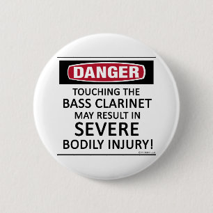 Badge Rond 5 Cm Danger Bass Clarinet
