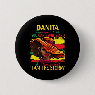 Badge Rond 5 Cm Danita Prénom de famille Nom de famille Noir Histo