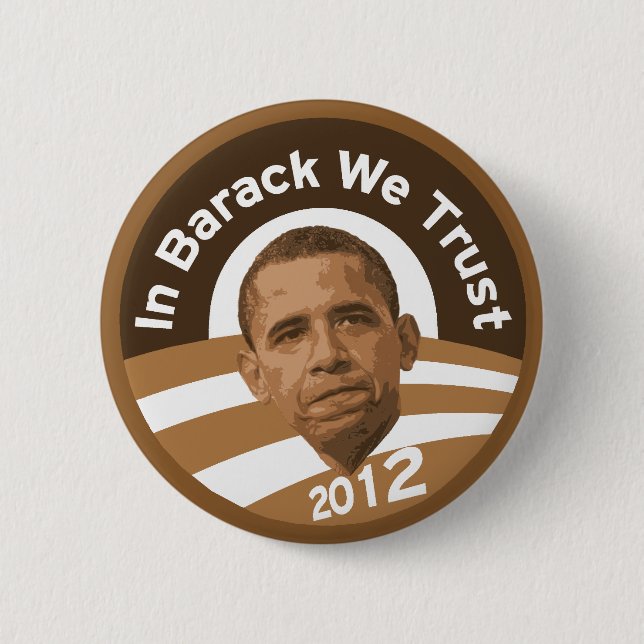 Badge Rond 5 Cm Dans Barack nous faisons confiance - à 2012 (Devant)