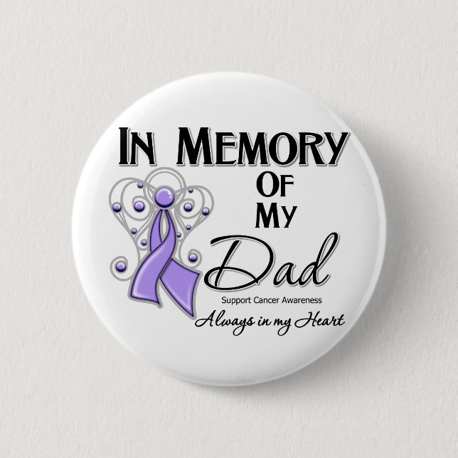 Badge Rond 5 Cm Dans la mémoire de ma conscience de Cancer de papa (Devant)