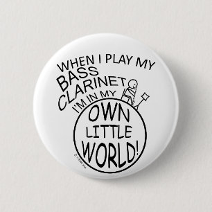 Badge Rond 5 Cm Dans ma propre clarinette basse du petit monde