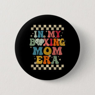 Badge Rond 5 Cm Dans Mon Boxe Maman Era Retro Super Boxe Fonds Cad