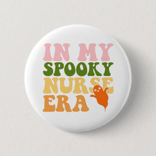 Badge Rond 5 Cm Dans Mon Époque Éffrayante Infirmière Halloween In