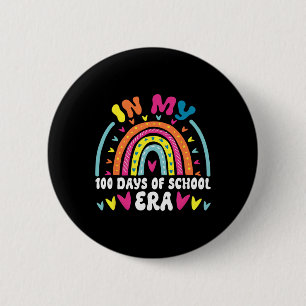 Badge Rond 5 Cm Dans Mon Ère De 100 Jours D'école 100ème Jour Rétr