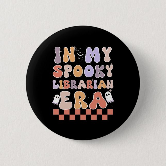 Badge Rond 5 Cm Dans mon ère de bibliothèque Éffrayante Ghost Hall (Devant)