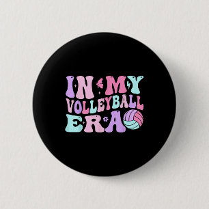 Badge Rond 5 Cm Dans Mon Joueur D'Entraîneur De Volleyball D'Époqu