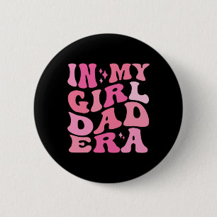 Badge Rond 5 Cm Dans Mon Père Era Chemise Rétro Fille Papa Fête de