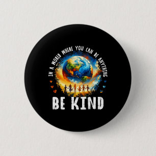 Badge Rond 5 Cm Dans Un Monde Être Des Enfants La Terre Anti L'Uni