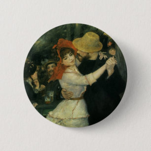 Badge Rond 5 Cm Danse à Bougival par Pierre Renoir, Art ancien