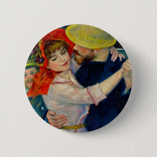 Badge Rond 5 Cm Danse à Bougival Pierre Renoir (Devant)