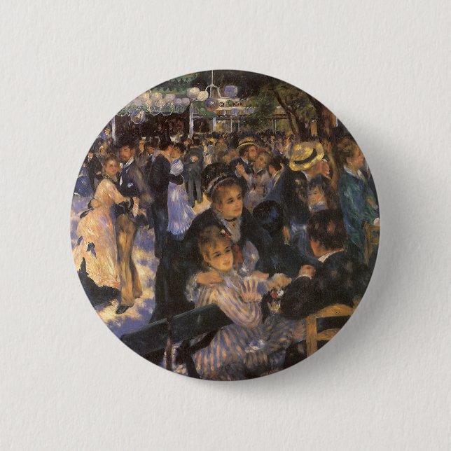 Badge Rond 5 Cm Danse au Moulin de la Galette par Pierre Renoir (Devant)