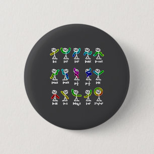 Badge Rond 5 Cm Danse d'algèbre Figures de graphique drôles Mathém