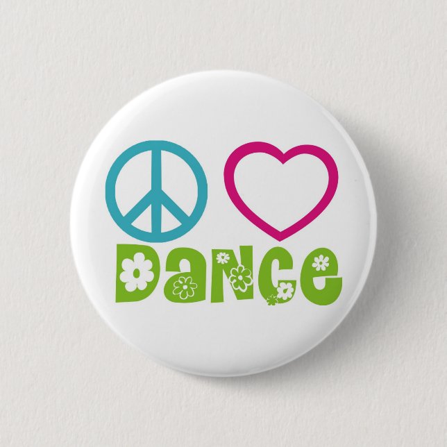 Badge Rond 5 Cm Danse d'amour de paix (Devant)