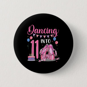 Badge Rond 5 Cm Danse Dans 11e Anniversaire Ballerina Ballet 11 an