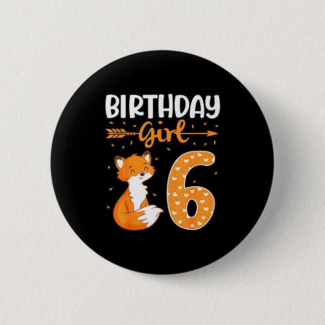 Badge Rond 5 Cm Danse de la flèche de renard joyeux anniversaire 6 (Devant)