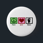 Badge Rond 5 Cm Danse de la paix<br><div class="desc">Il comprend un couple dansant,  un signe de paix et un coeur. J'adore danser.</div>