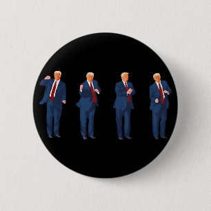 Badge Rond 5 Cm Danse de Trump 4 juillet Trump 2025