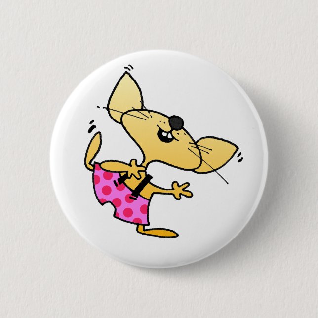 Badge Rond 5 Cm Danse drôle de rats de bande dessinée (Devant)