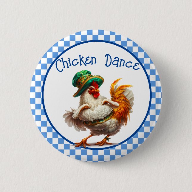 Badge Rond 5 Cm Danse du poulet d'Oktoberfest  (Devant)