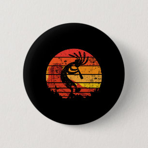 Badge Rond 5 Cm Danse Kokopelli Sud-Ouest des États-Unis Amérindie