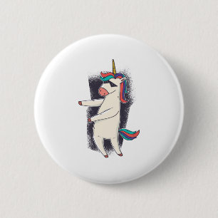Badge Rond 5 Cm Danse Unicorne Floss