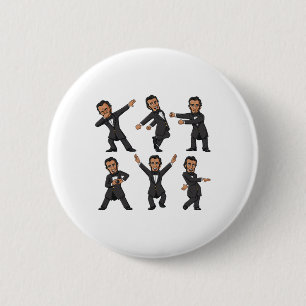 Badge Rond 5 Cm Danser Abraham Lincoln 4 juillet Garçons Filles En