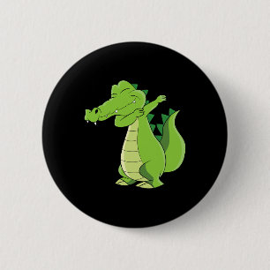 Badge Rond 5 Cm Danser Alligator Cadeau Drôle Dabbing Alligator