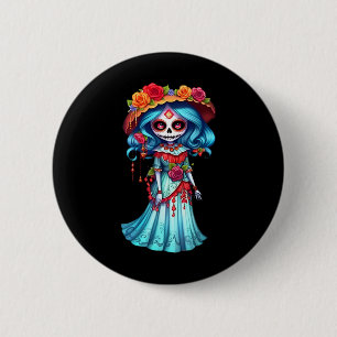 Badge Rond 5 Cm Danser Colorée Skeletons Mexicains - Joli Jour De 