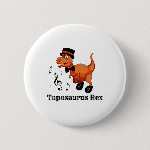 Badge Rond 5 Cm Danser Cute Dinosaur Tap Dance Cadeau - Tapasaurus