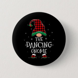 Badge Rond 5 Cm Danser Gnome Xmas Famille Correspondance Plaid Noë